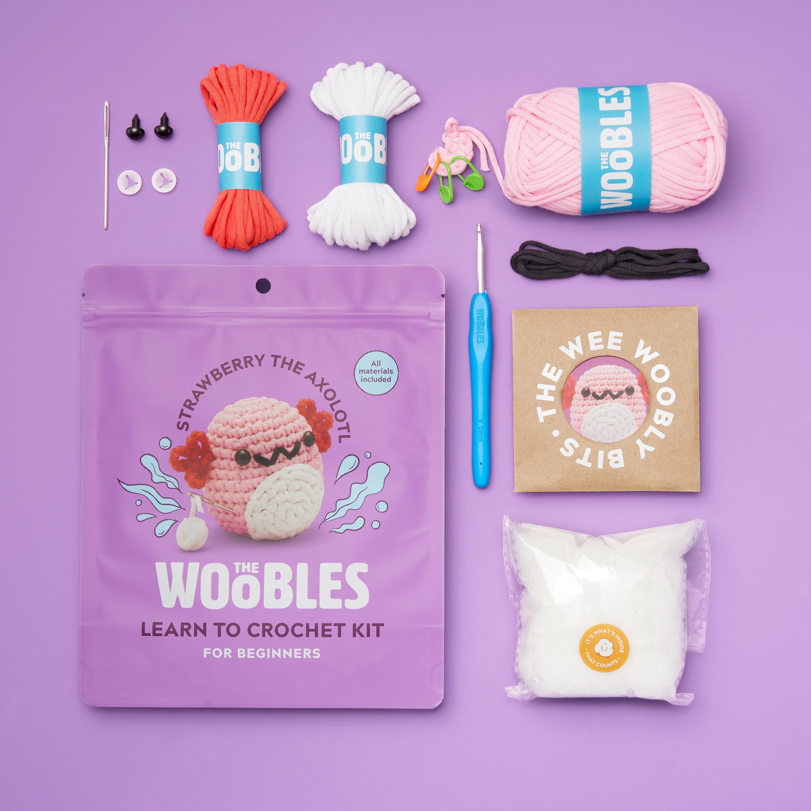 Strawberry the Axolotl Crochet Kit - Make Something Fun