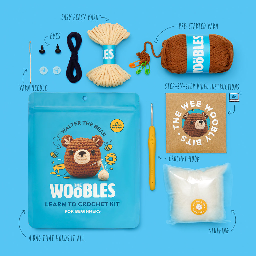 Walter the Bear Crochet Kit - Fun Crochet Kits