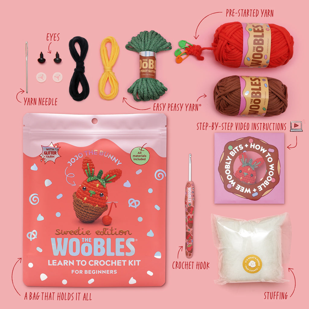 Jojo The Bunny: Sweetie Edition Crochet Kit - Woobles Stitch Fun