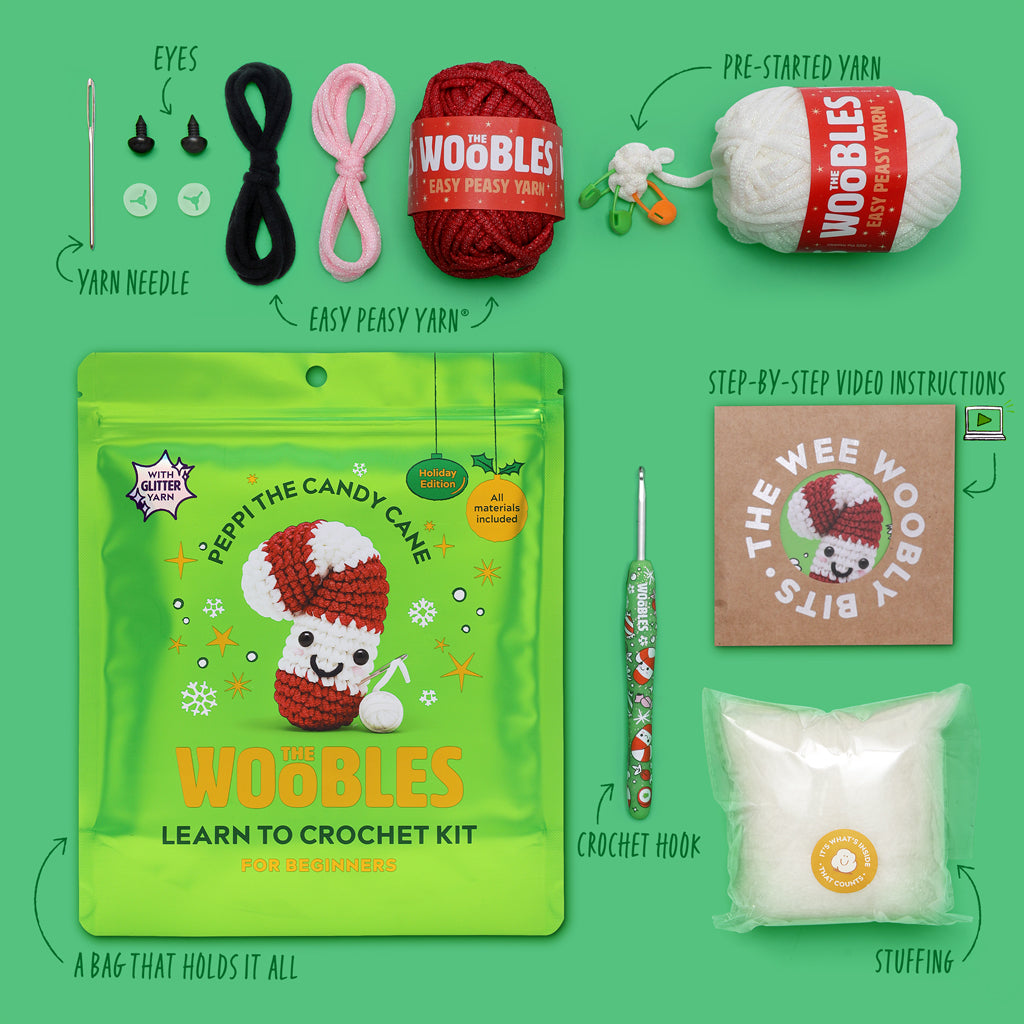 Peppi the Candy Cane Crochet Kit - The DIY Favorite