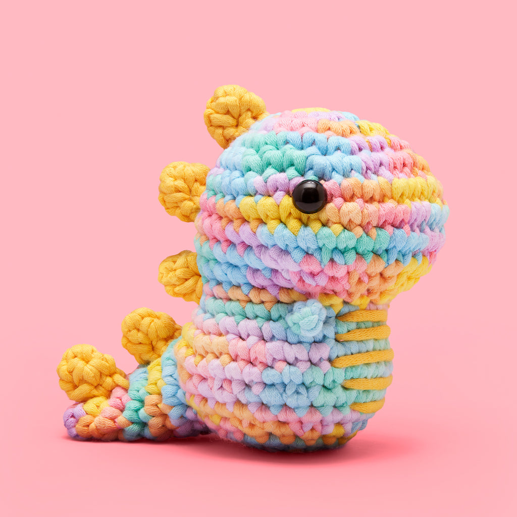 Fred the Dinosaur Pastel Crochet Kit - Hook Your First Project