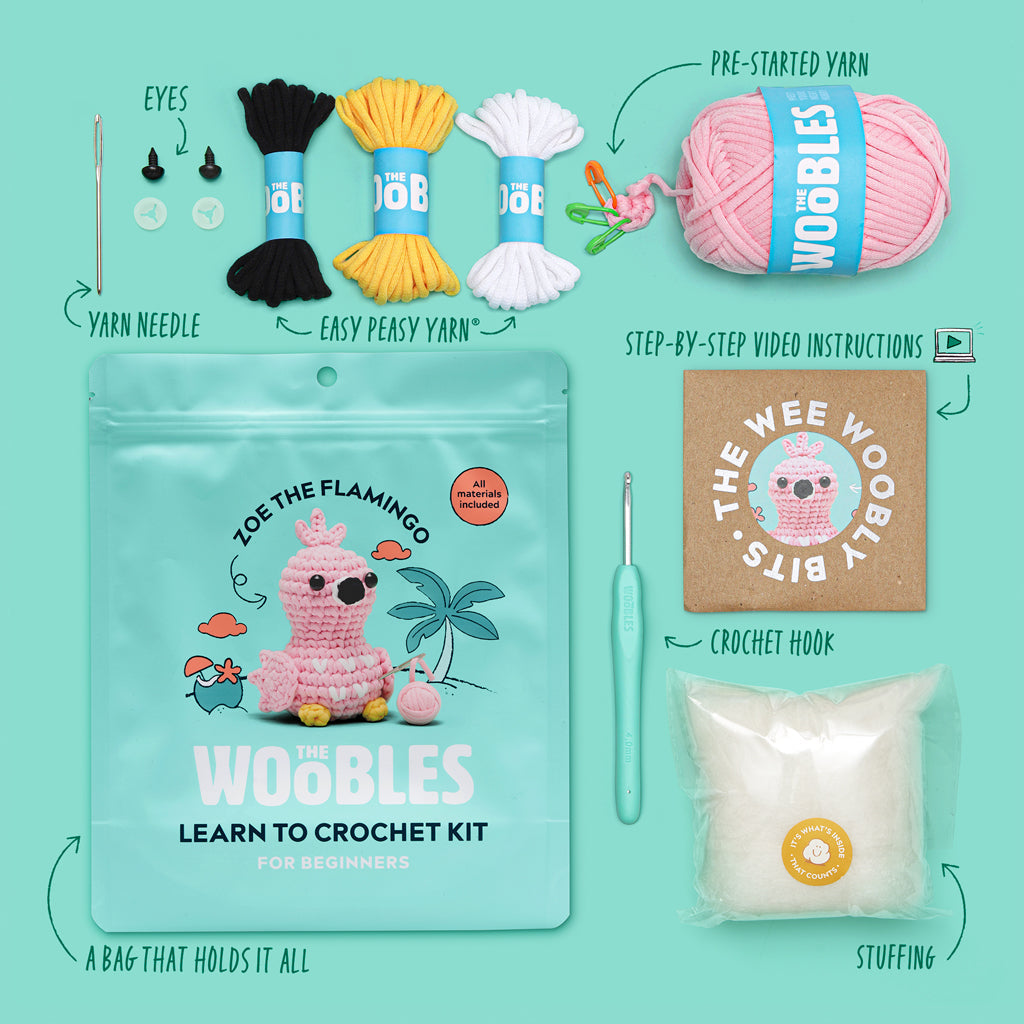 Zoe the Flamingo Crochet Kit - DIY Project Fun