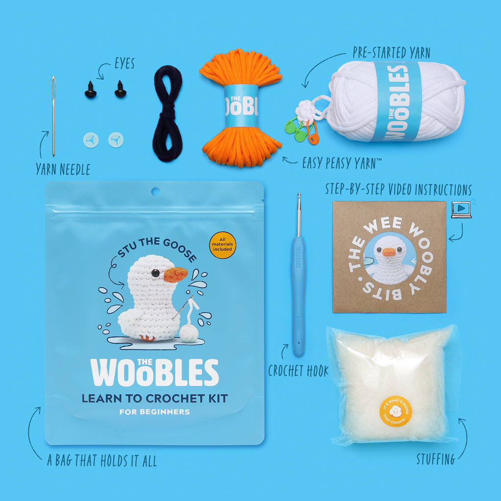 Stu the Goose Crochet Kit - Woobles Start Here