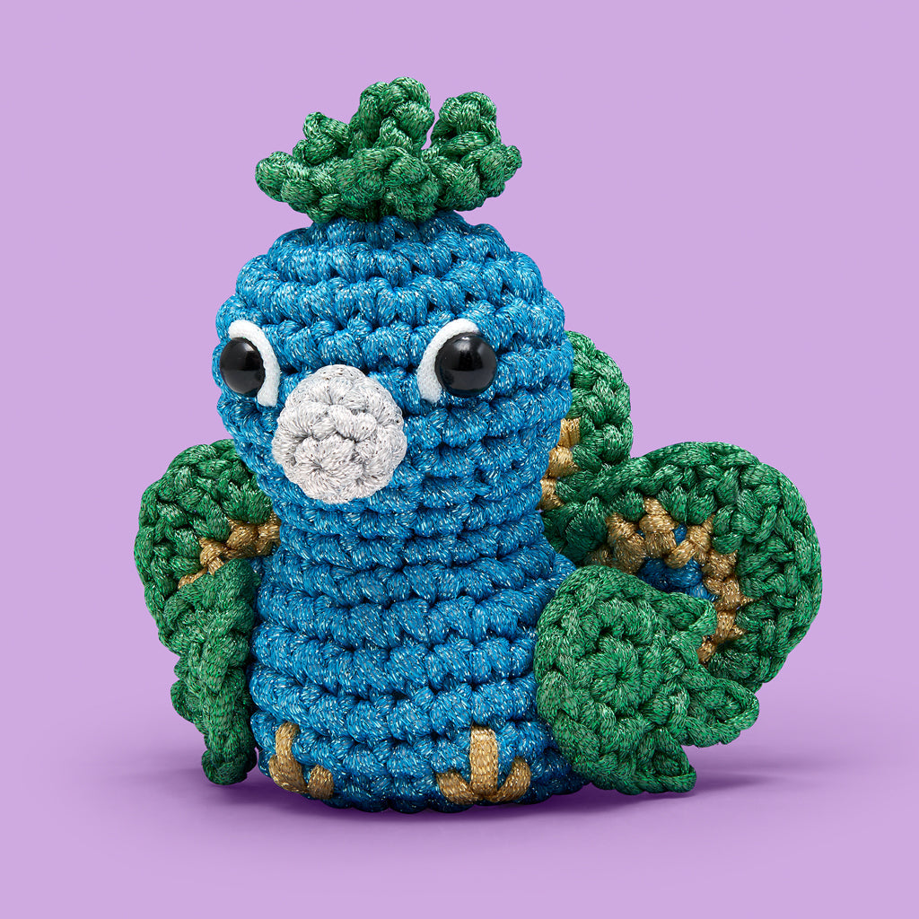 Reginald the Peacock Crochet Kit - A Craft That Clicks