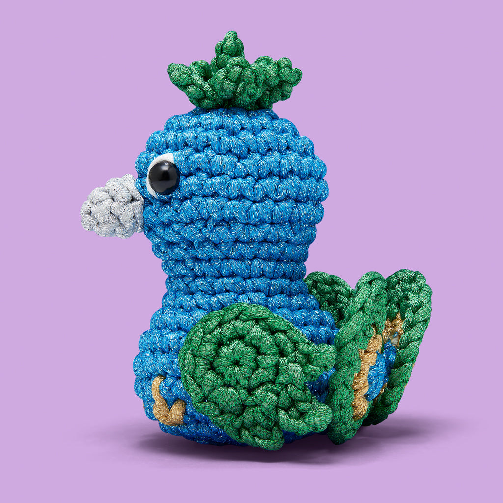 Reginald the Peacock Crochet Kit - A Craft That Clicks