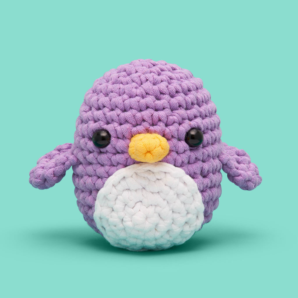 Pierre the Penguin Purple Crochet Kit - Pick a DIY Moment