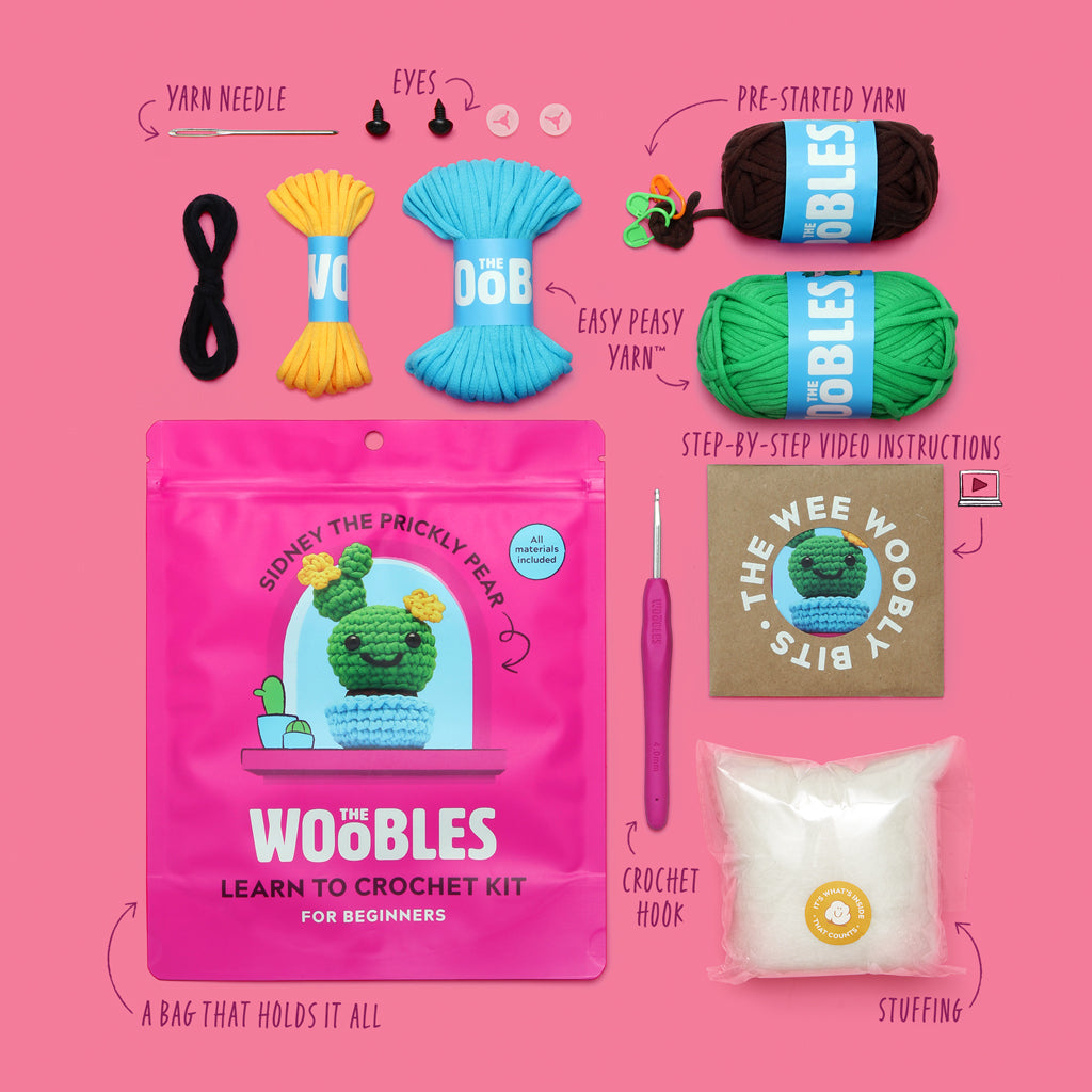 Sidney the Prickly Pear Cactus Crochet Kit - Great for Beginners