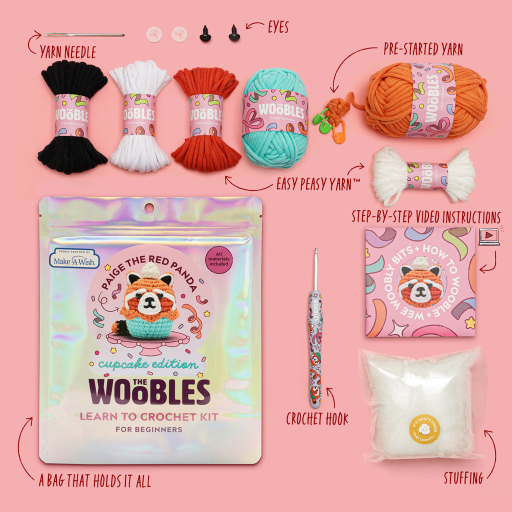 Paige the Red Panda: Cupcake Edition Crochet Kit - Craft Your Way