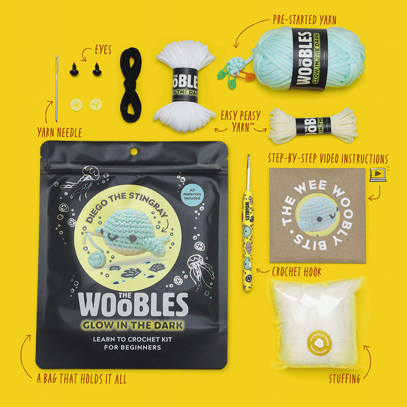 Diego the Stingray Crochet Kit - Woobles Project Fun