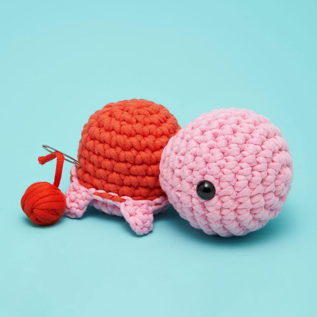 Emilio the Turtle Pink Crochet Kit - Start Your Stitch Story