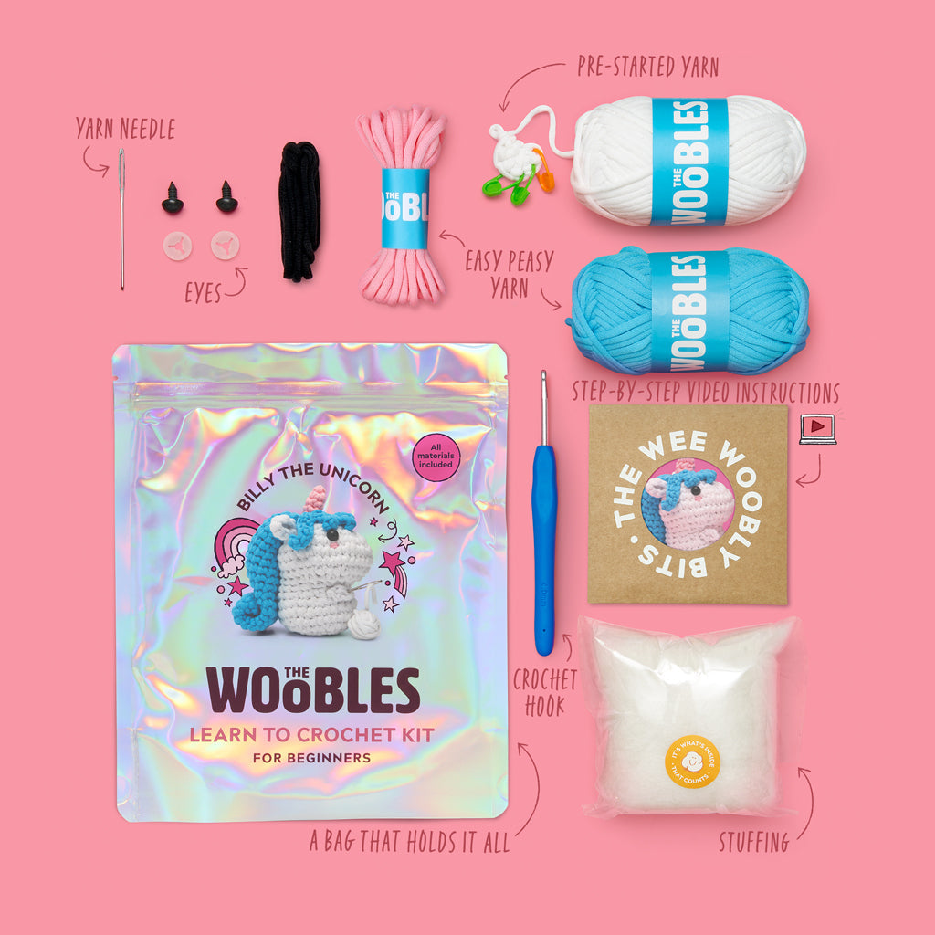 Billy the Unicorn Crochet Kit - Turn Yarn into Fun