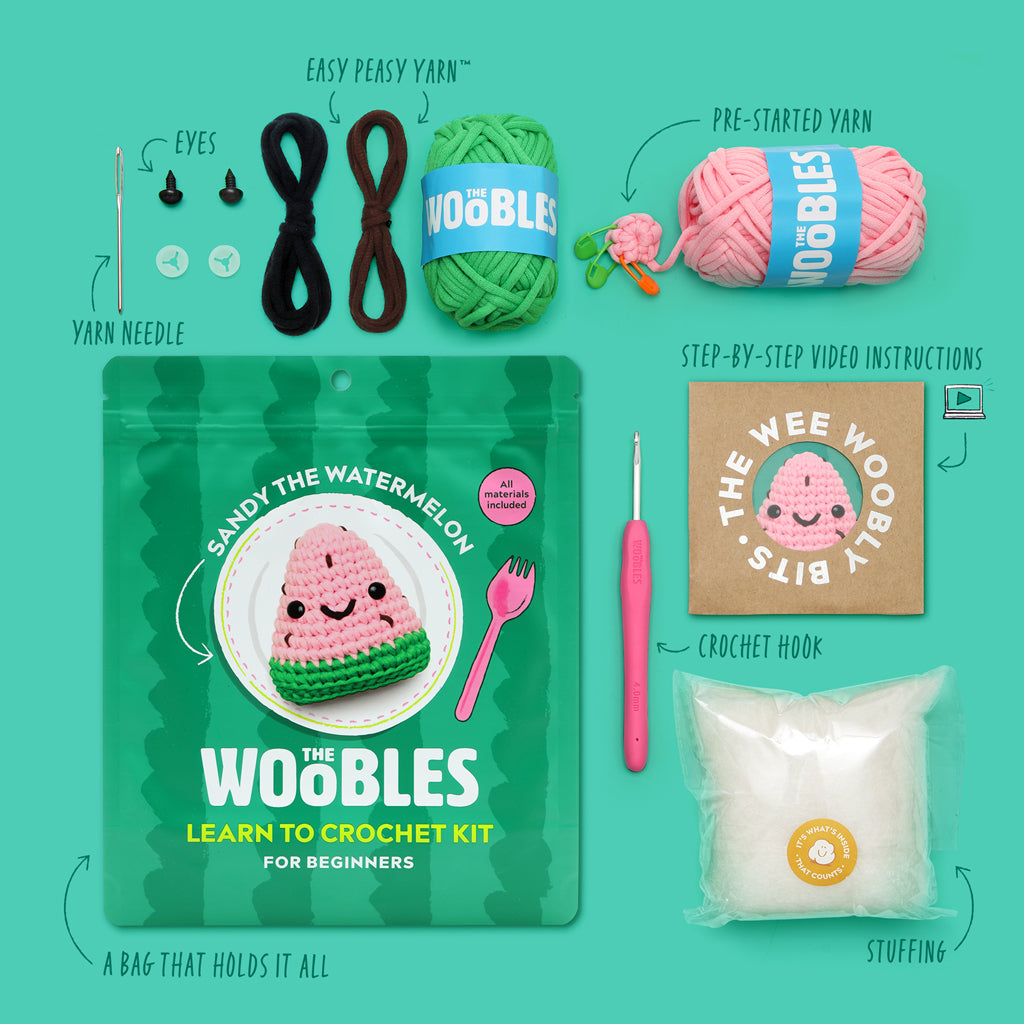 Sandy the Watermelon Crochet Kit - Ready with Woobles