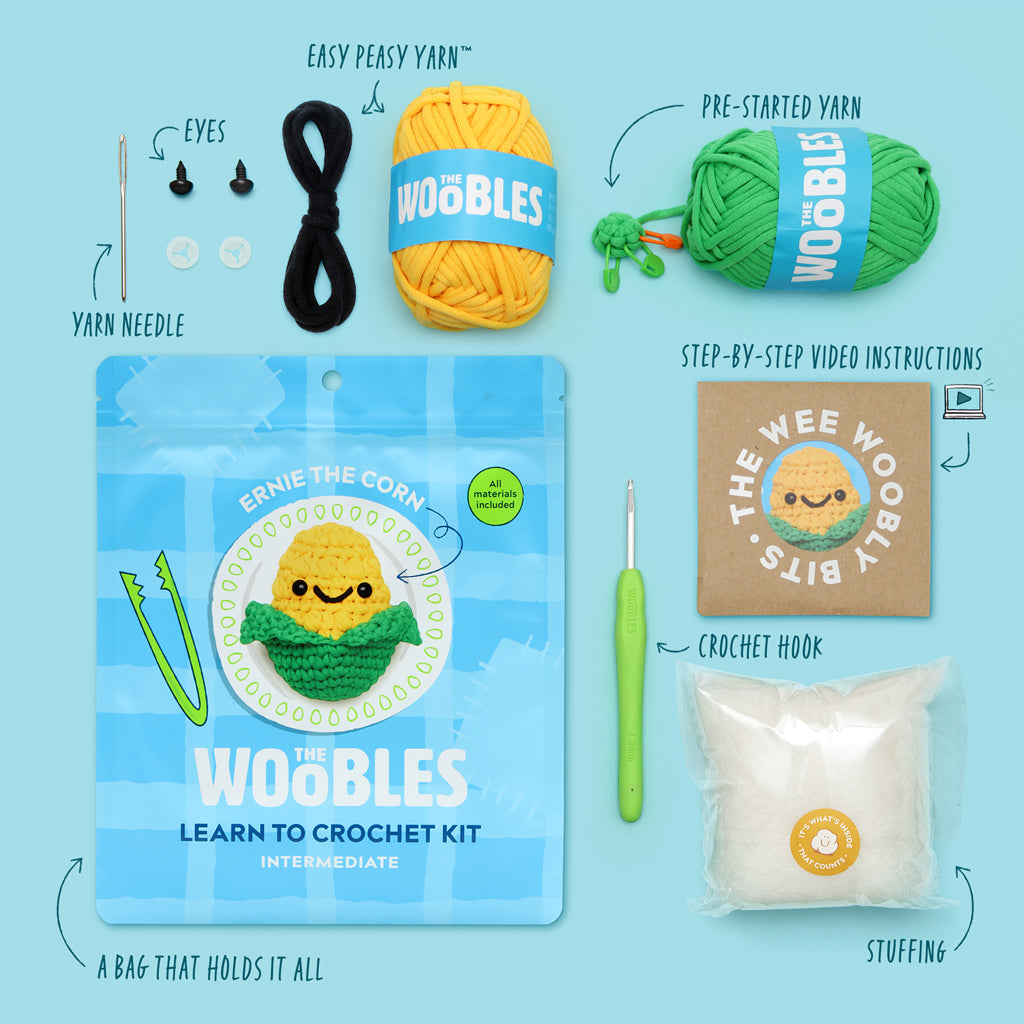 Ernie the Corn Crochet Kit - The Woobles Kit