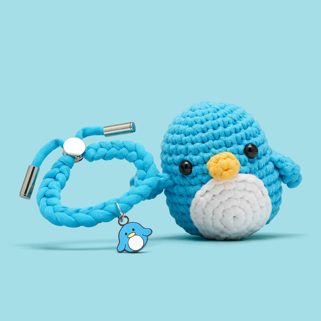 Pierre the Penguin Crochet Kit with Free Charm Bracelet Kit - Gift a Smile