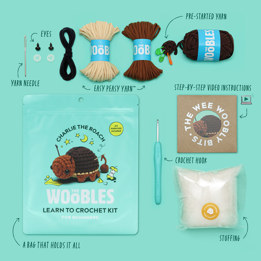 Charlie the Roach Crochet Kit - Ready for Craft Time
