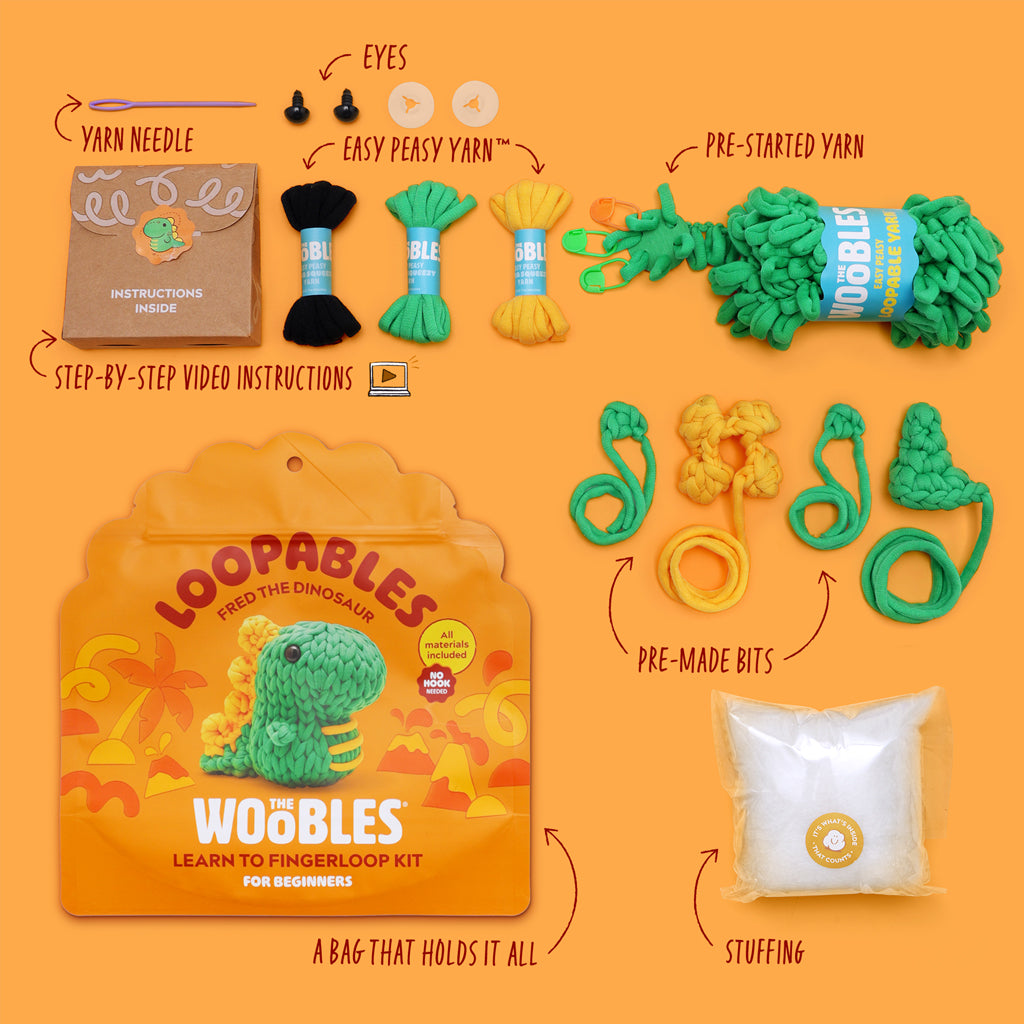 Fred the Dino Loopables Kit - Woobles Project Fun