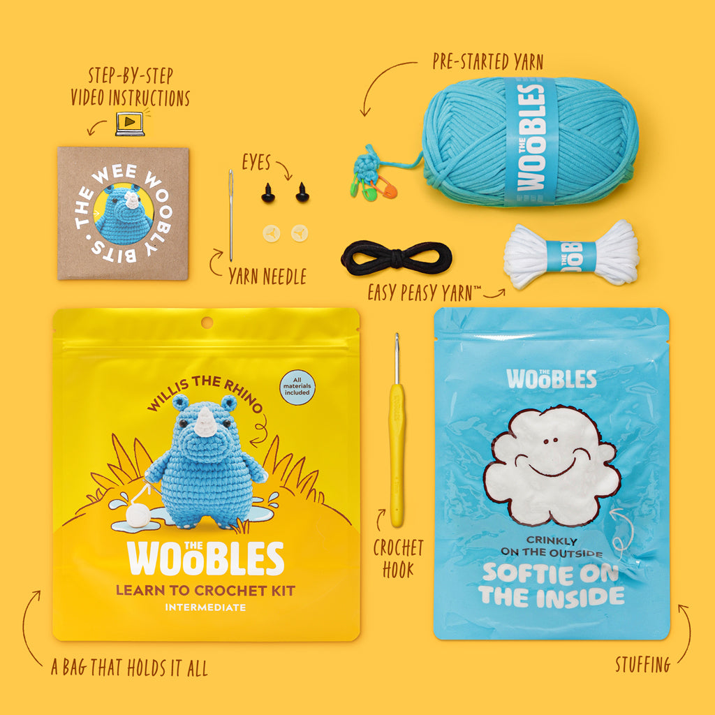 Willis the Rhino Crochet Kit - Build Your Craft Skills